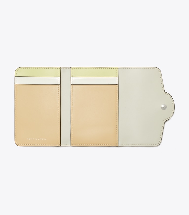 Tory Burch designer 財布 ロビンソン ペブルド スモールウォレット in Praline angle