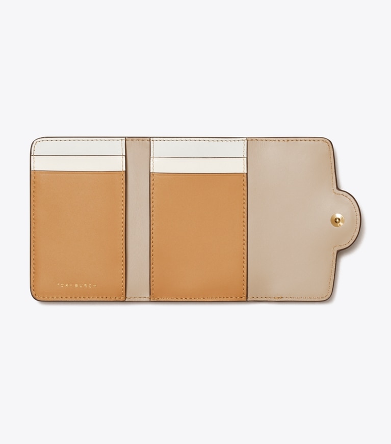 Tory Burch designer wallets Small Robinson Pebbled Wallet in Tiramisu angle