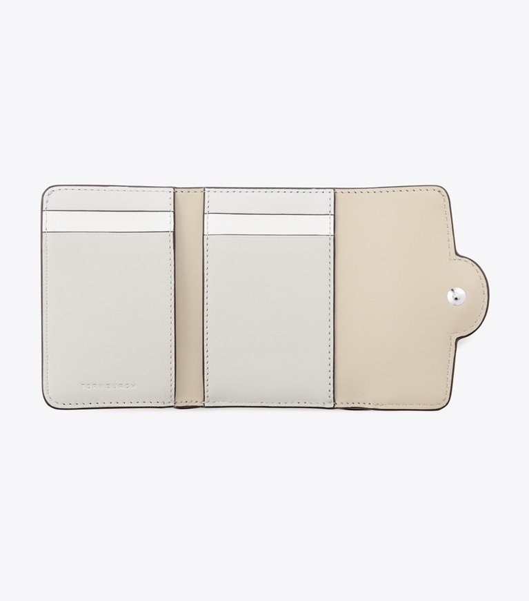 Tory Burch designer 財布 ロビンソン ペブルド スモールウォレット in Sage Stone angle