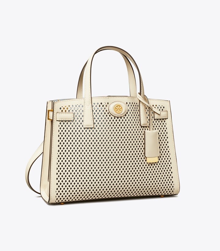 Tory Burch Small Robinson Pebbled Tote in Metallic