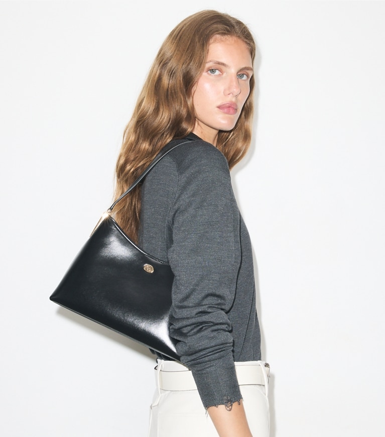 Small Robinson Shoulder Bag in black | Tory Burch