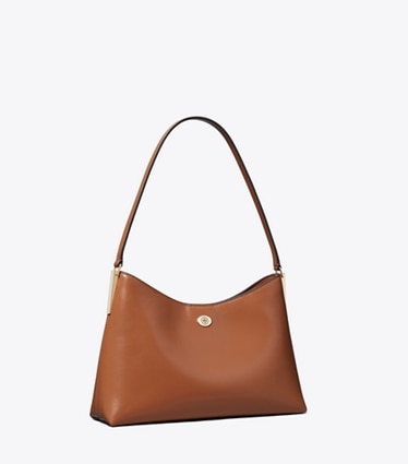 Tory Burch designer shoulder bags Small Robinson Shoulder Bag in Aged Tan angle
