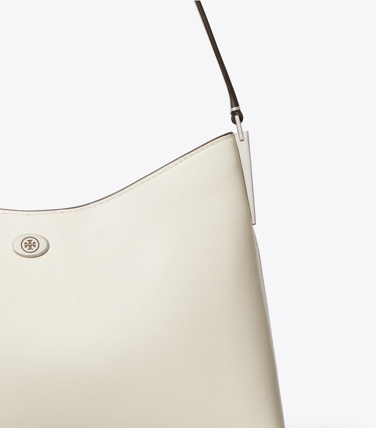 Tory Burch designer shoulder bags Small Robinson Shoulder Bag in Light Cream detail