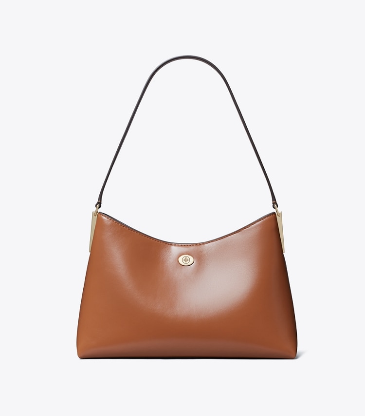 Tory Burch designer shoulder bags Small Robinson Shoulder Bag in Aged Tan front