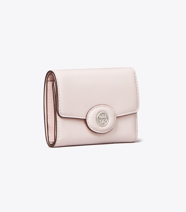 Tory Burch designer wallets Small Robinson Spazzolato Wallet in Powder Pink angle