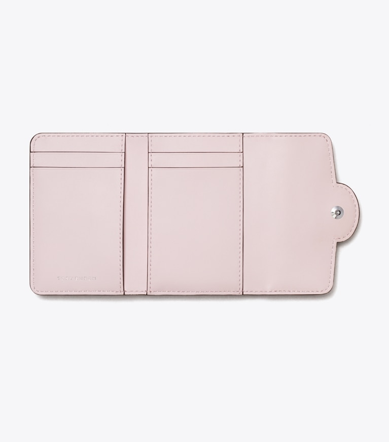 Tory Burch designer wallets Small Robinson Spazzolato Wallet in Powder Pink angle