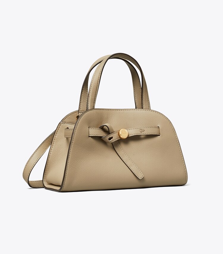 Tory Burch designer クロスボディバッグ ロミー スモール バウレット in Soft Cement angle