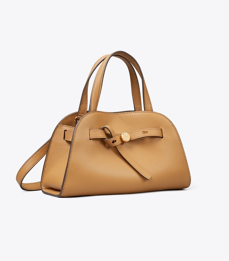 Tory Burch designer クロスボディバッグ ロミー スモール バウレット in Tiramisu angle