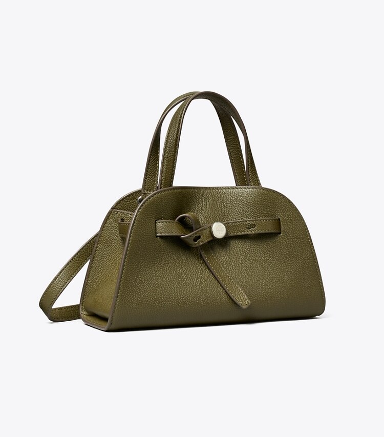 Tory Burch designer crossbody bags Small Romy Bauletto in Dark Olive angle