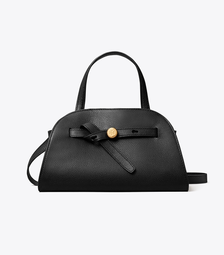 Tory Burch designer crossbody bags Small Romy Bauletto in Black front