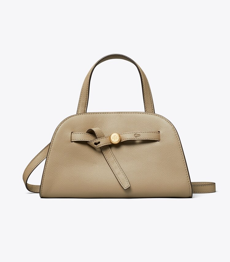 Tory Burch designer クロスボディバッグ ロミー スモール バウレット in Soft Cement front
