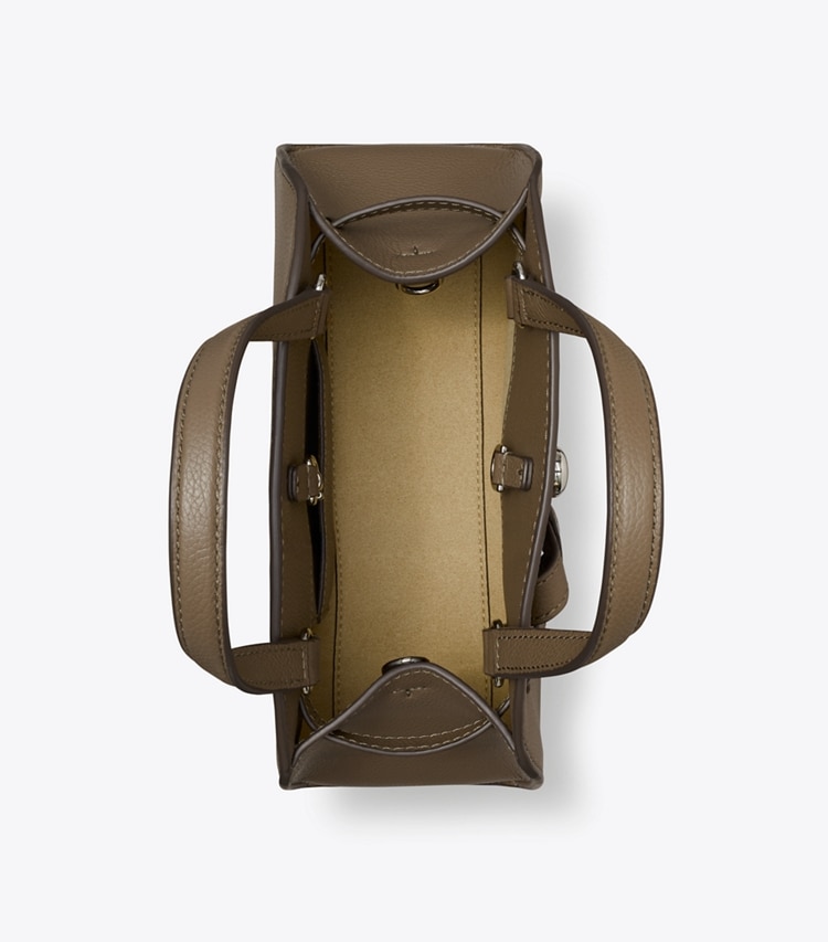 Tory Burch designer クロスボディバッグ ロミー スモール バウレット in Wild Mushroom オーバーヘッド