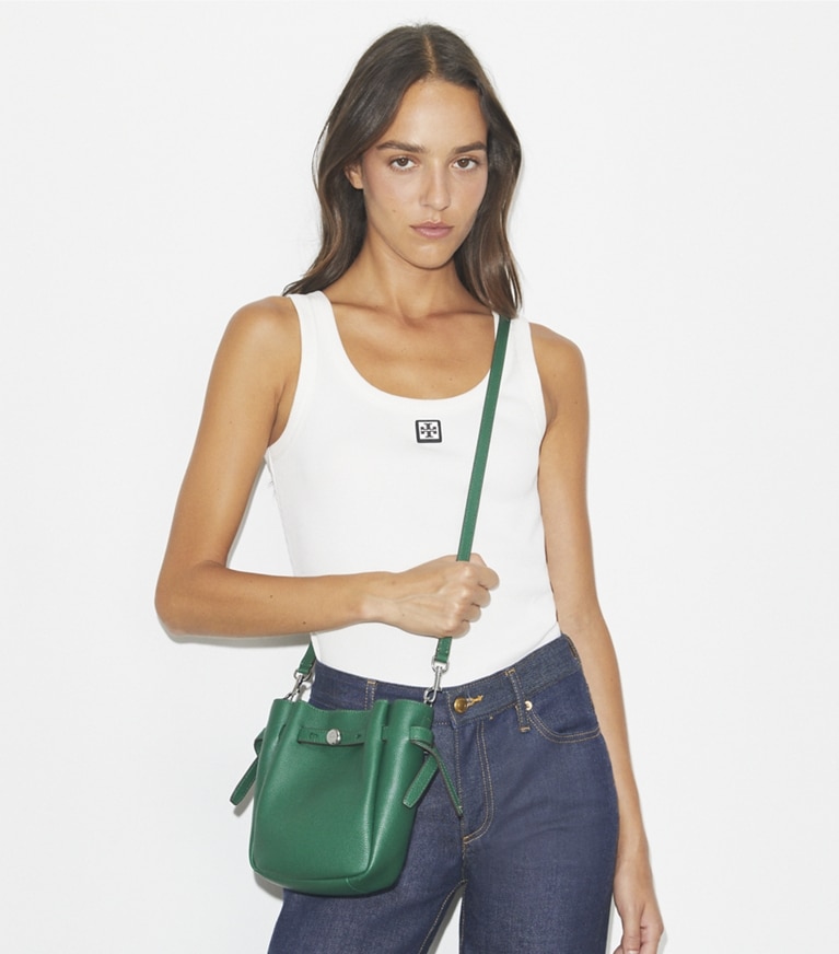 Tory Burch designer クロスボディバッグ ロミー スモールクロスボディバッグ in Dark Kale angle