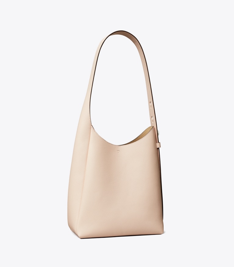 Tory Burch designer hobo bags Small Romy Hobo Bag in Soft Pink angle