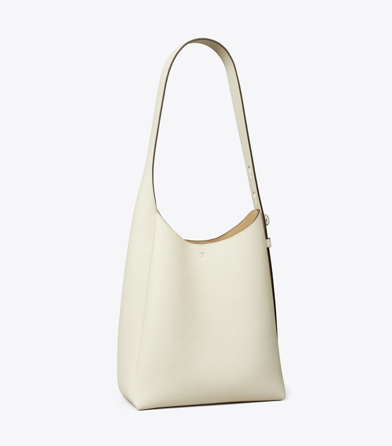 Tory Burch designer ホーボーバッグ ロミー スモール ホーボーバッグ in Light Cream angle