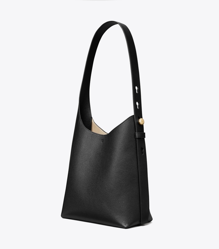 Tory Burch designer ホーボーバッグ ロミー スモール ホーボーバッグ in Black angle