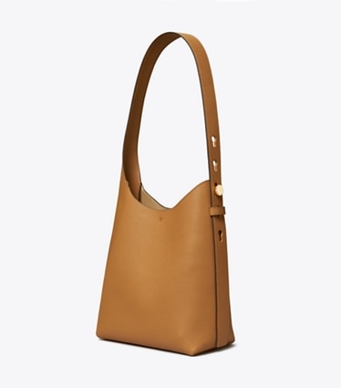 Tory Burch designer ホーボーバッグ ロミー スモール ホーボーバッグ in Tiramisu angle