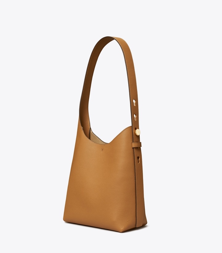 Tory Burch designer hobo bags Small Romy Hobo Bag in Tiramisu angle
