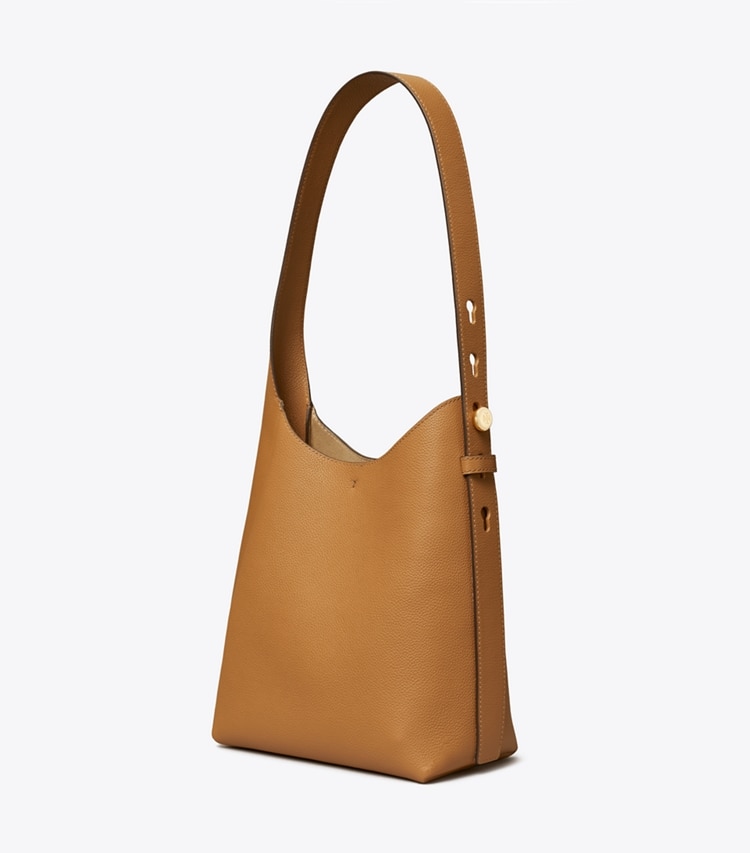 Tory Burch designer hobo bags Small Romy Hobo Bag in Tiramisu angle