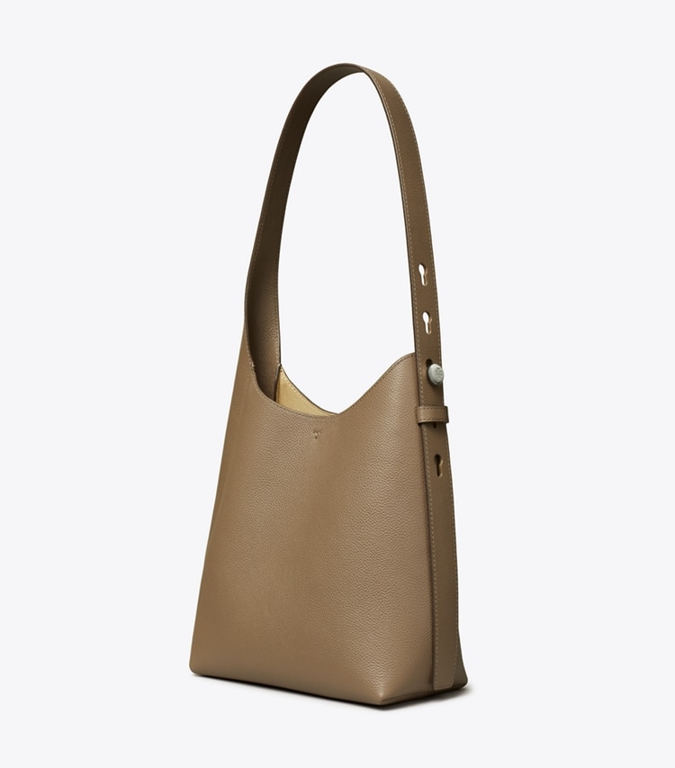 Tory Burch designer hobo bags Small Romy Hobo Bag in Wild Mushroom angle