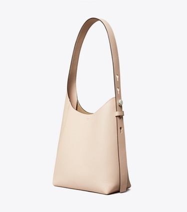 Tory Burch designer ホーボーバッグ ロミー スモール ホーボーバッグ in Soft Pink angle