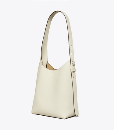 Tory Burch designer ホーボーバッグ ロミー スモール ホーボーバッグ in Light Cream angle