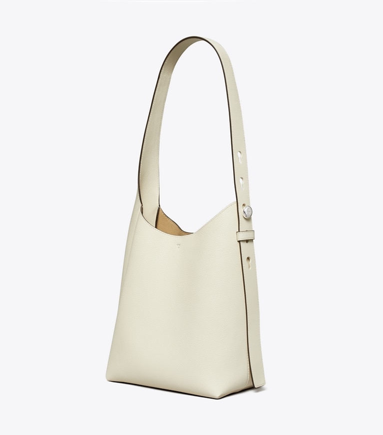 Tory Burch designer ホーボーバッグ ロミー スモール ホーボーバッグ in Light Cream angle