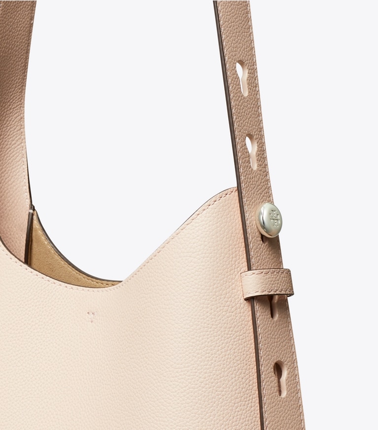 Tory Burch designer hobo bags Small Romy Hobo Bag in Soft Pink angle