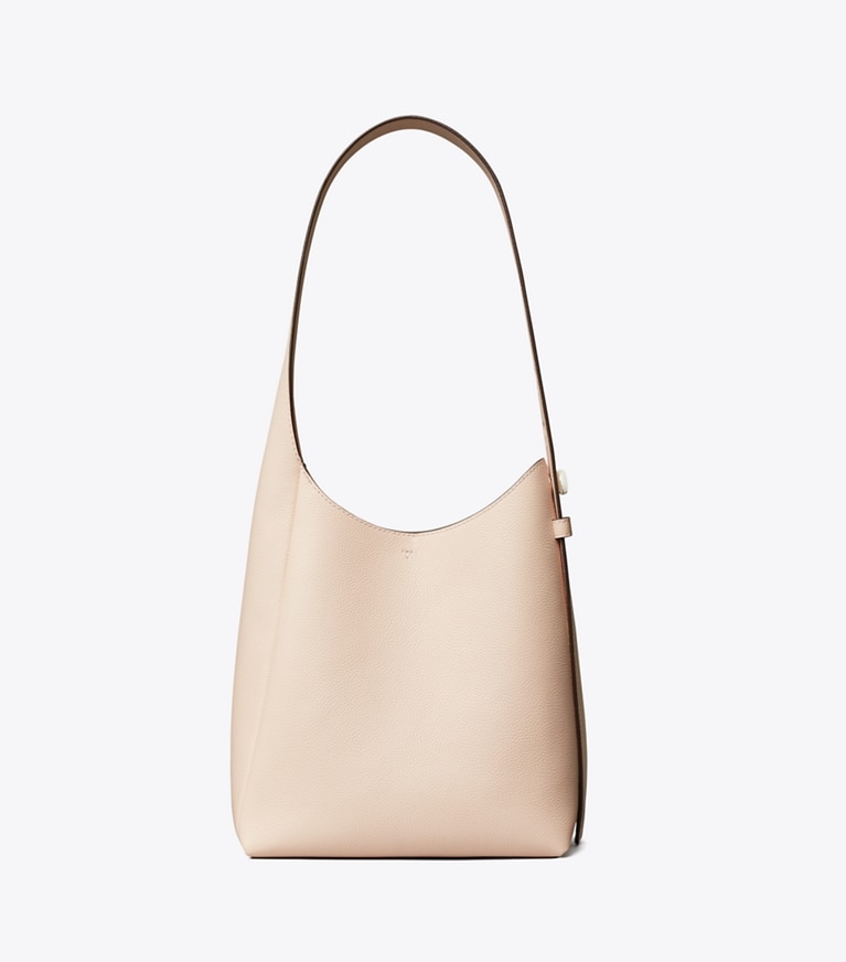 Tory Burch designer hobo bags Small Romy Hobo Bag in Soft Pink angle