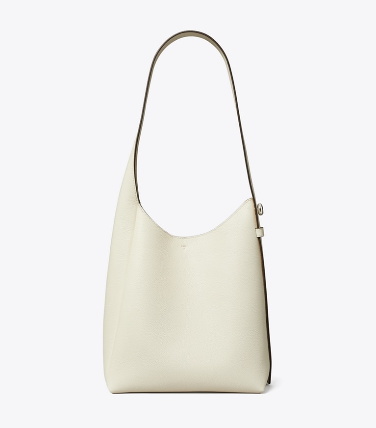 Tory Burch designer ホーボーバッグ ロミー スモール ホーボーバッグ in Light Cream angle