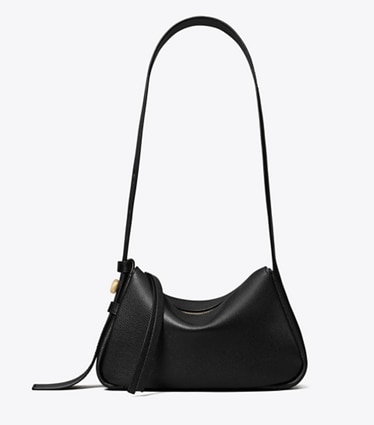Tory Burch designer shoulder bags Small Romy Shoulder Bag in Black front