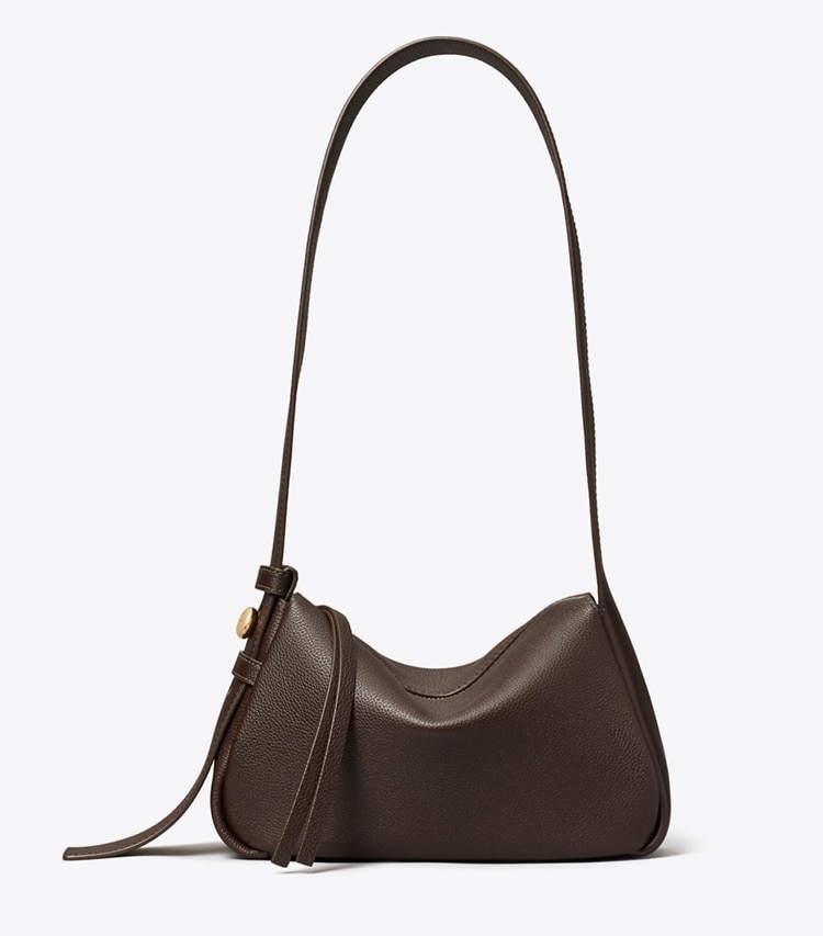 Tory Burch designer shoulder bags Small Romy Shoulder Bag in Deep Brown front