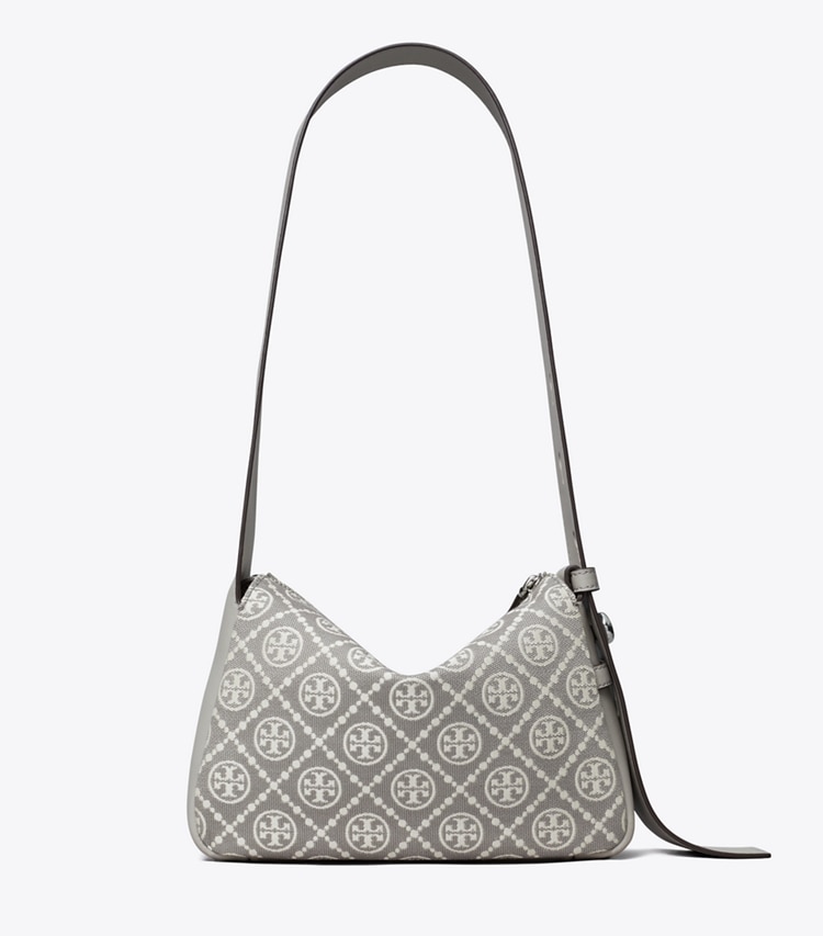 Tory Burch designer shoulder bags Small Romy T Monogram Shoulder Bag in Gray back