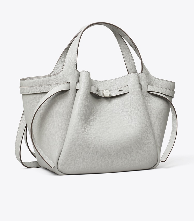 Tory Burch designer tote bags Small Romy Tote in Light Granite angle