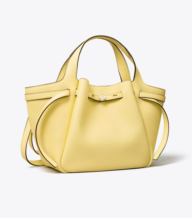 Tory Burch designer tote bags Small Romy Tote in Lemon angle