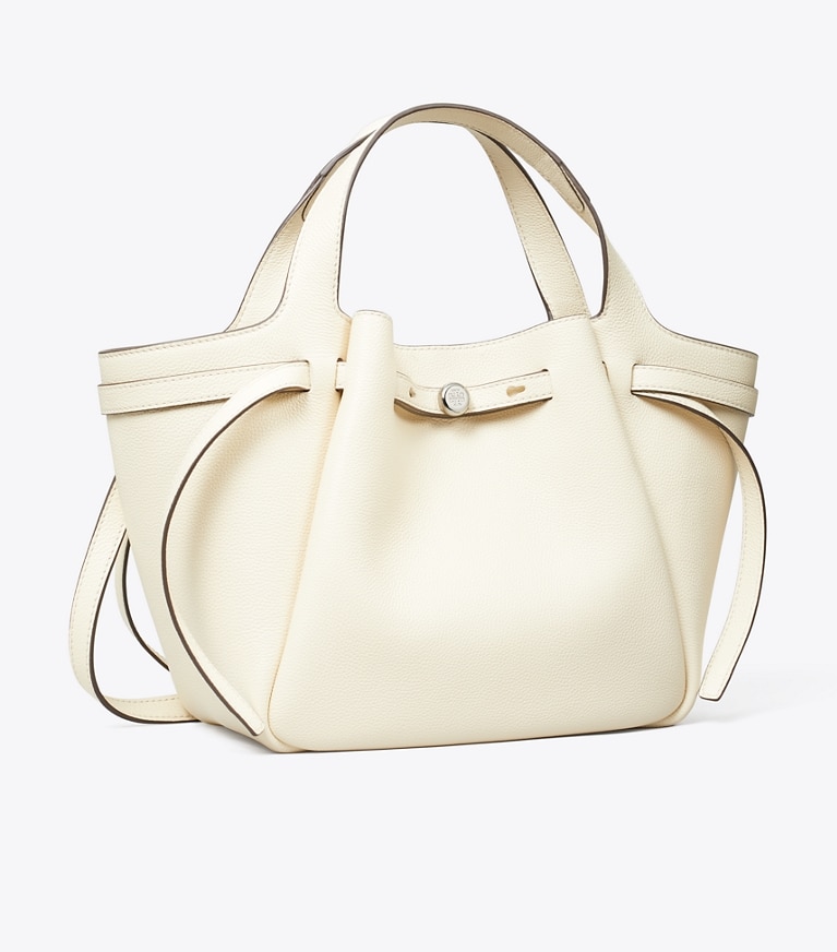 Tory Burch designer トートバッグ ロミー スモールトートバッグ in Light Cream angle