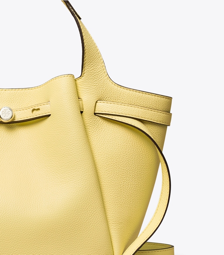 Tory Burch designer tote bags Small Romy Tote in Lemon angle
