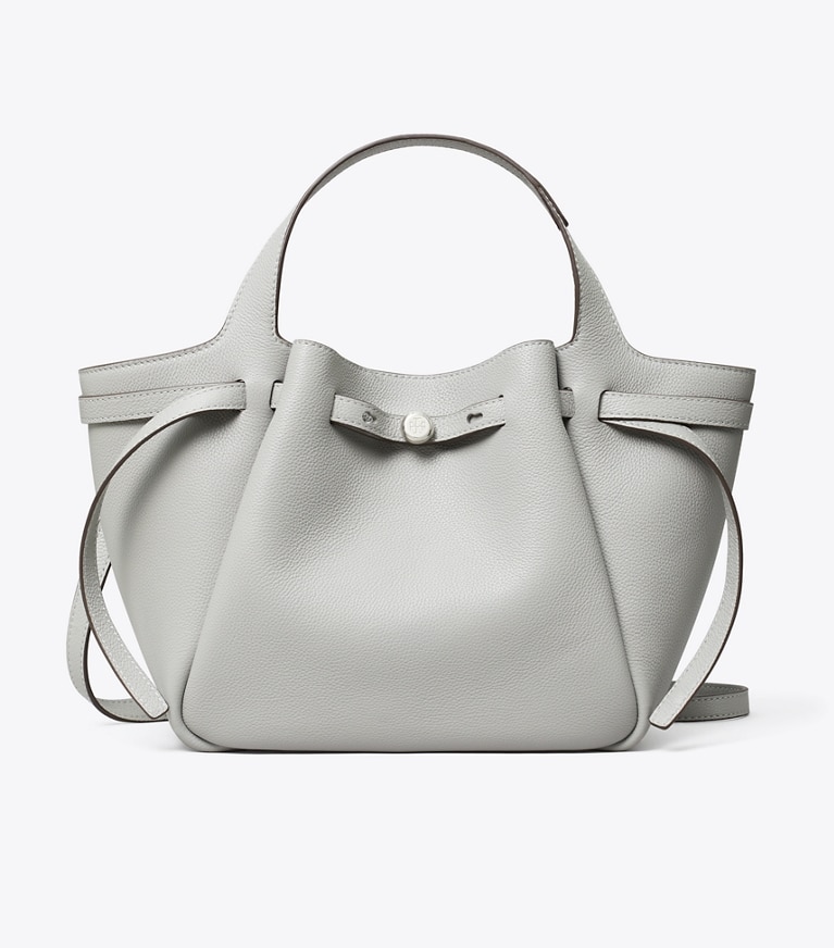 Tory Burch designer tote bags Small Romy Tote in Light Granite angle