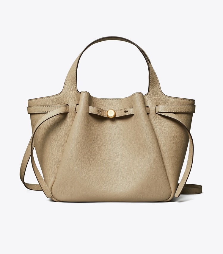 Tory Burch designer tote bags Small Romy Tote in Soft Cement front