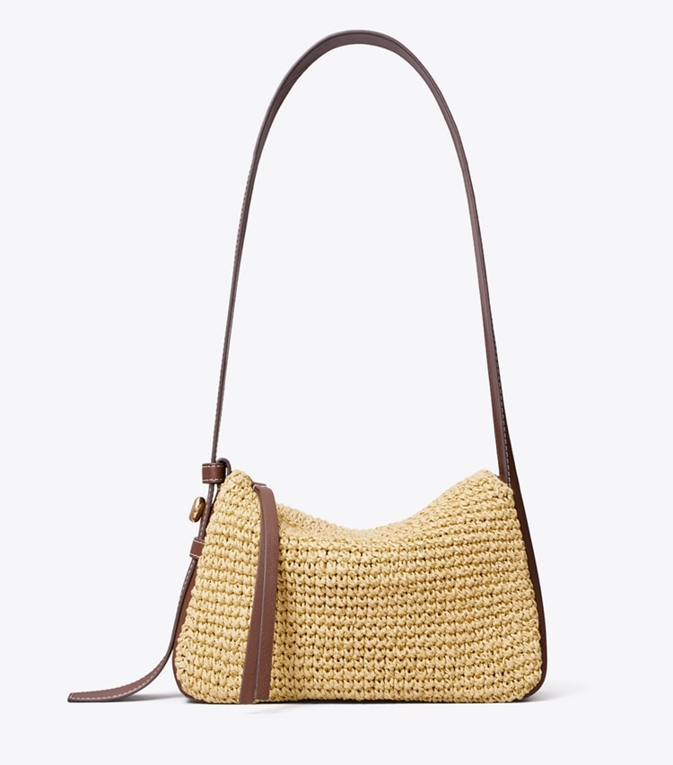 Tory Burch designer shoulder bags Small Romy Woven Shoulder Bag in Natural front