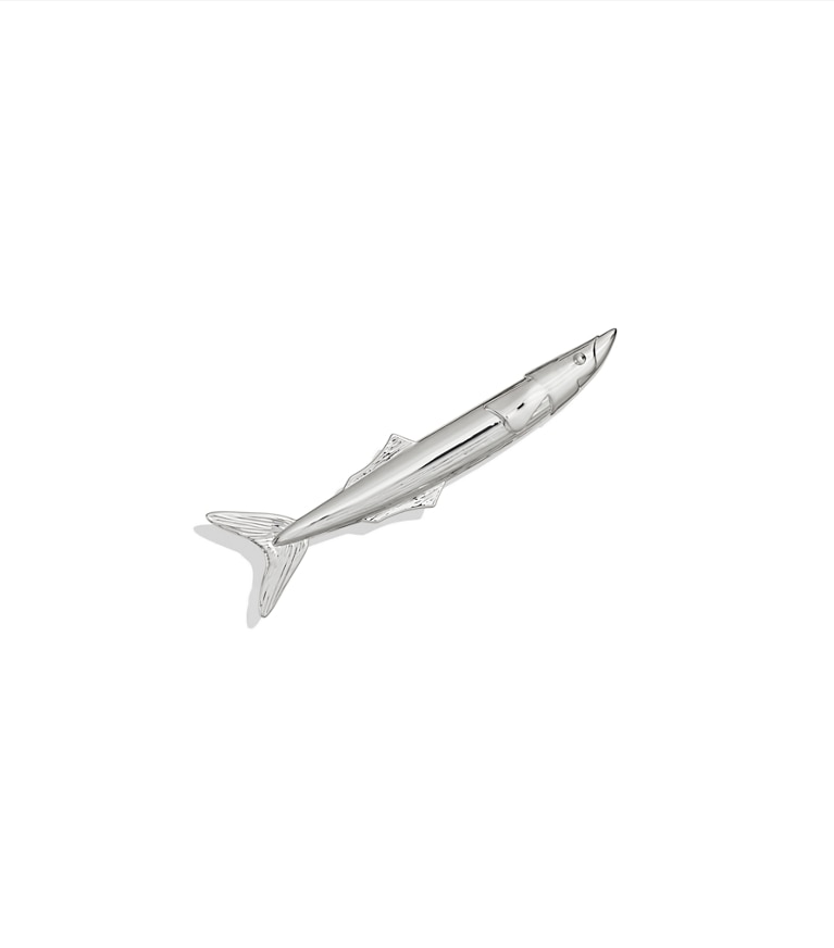 Tory Burch designer hair pins Small Runway Fish Pin in Light Silver additional