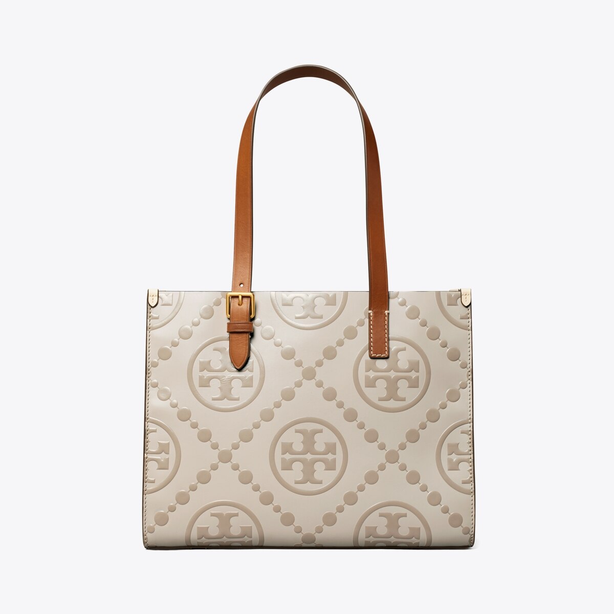 Small T Monogram Contrast Embossed Tote: Women's Handbags
