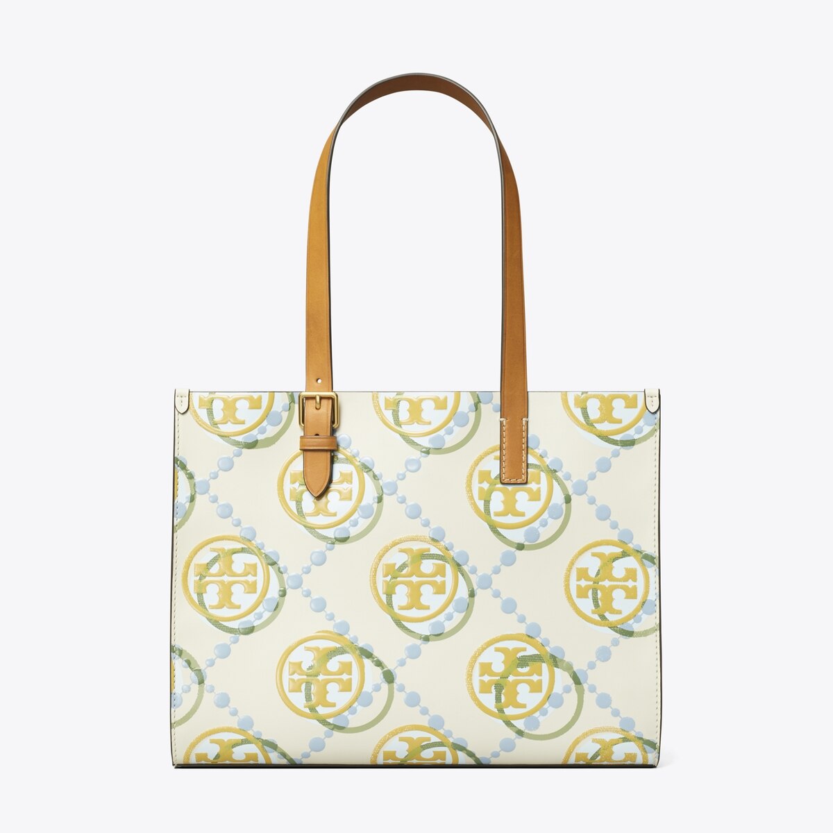 Small T Monogram Contrast Embossed Tote: Women's Designer