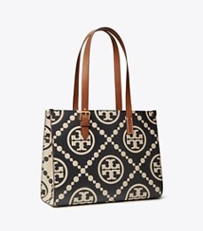 Small T Monogram Contrast Embossed Tote: Women's Designer Tote