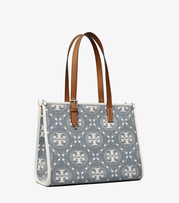T Monogram Denim Bucket Bag: Women's Designer Crossbody Bags | Tory Burch
