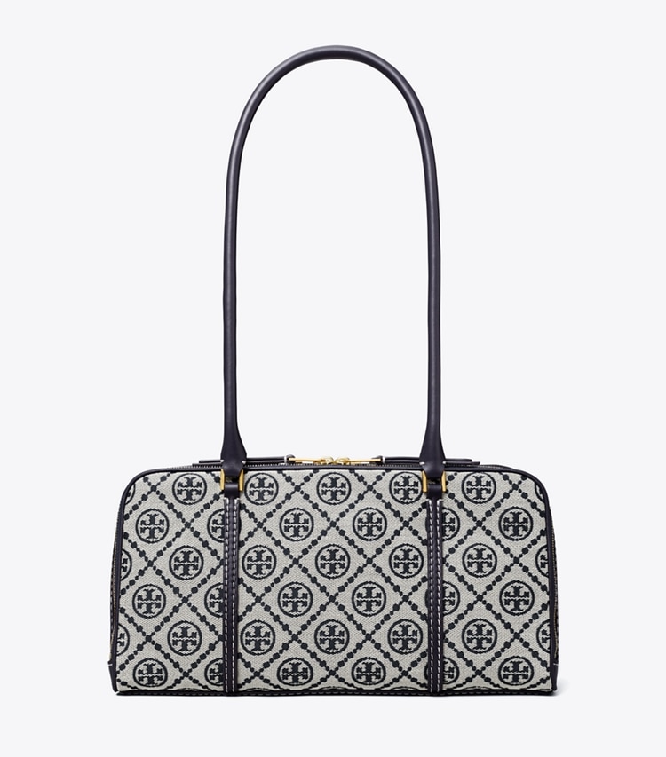 Tory Burch designer サッチェルバッグ Tモノグラム マシュマロ スモールサッチェル in Tory Navy front