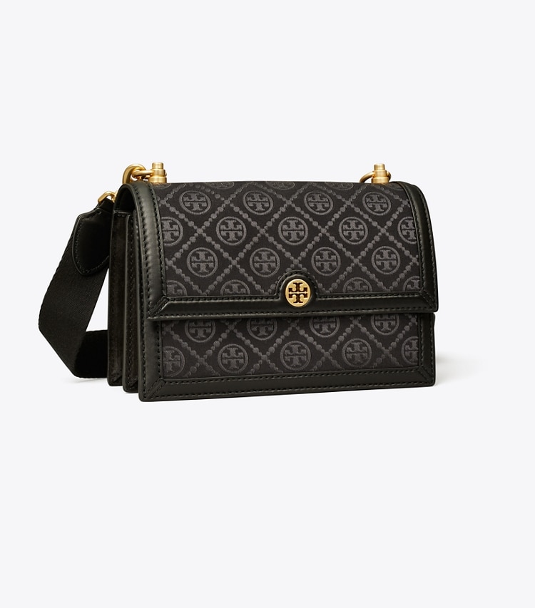 Tory Burch Women's Small T Monogram Shoulder Bag in Black, One Size
