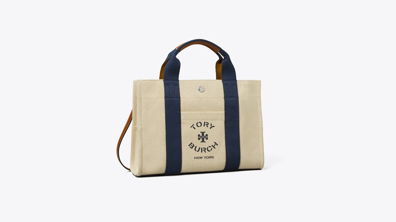 Tory Burch Small Logo Canvas Tote Bag