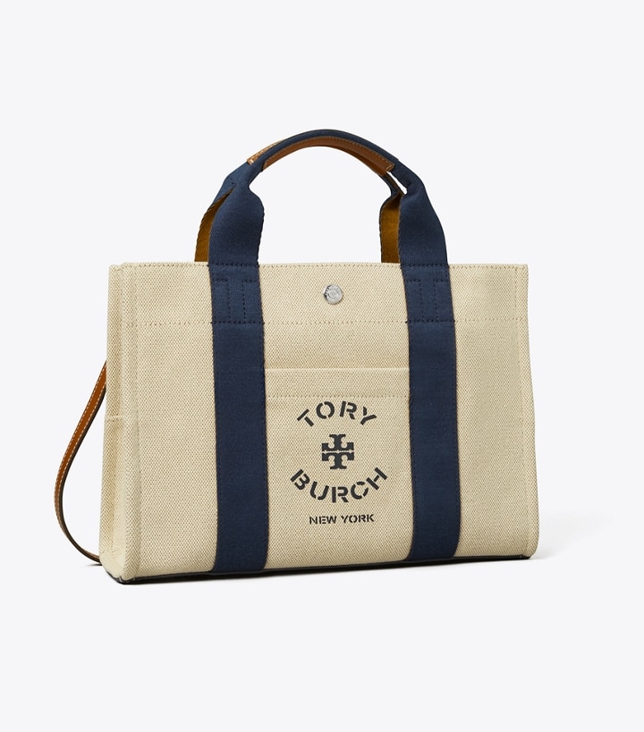 Tory Burch Perry Canvas Small Triple-Compartment Tote Bag