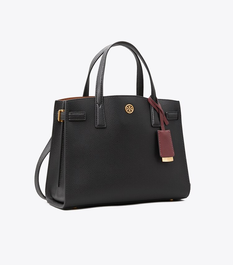 Tory Burch designer satchels Small Walker Satchel in Black angle